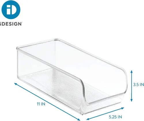 Miniatura 3 de iDesign The Linus Collection - Cubo organizador de plástico reciclado para congelador y refrigerador, juego de 2, 5.25 x 11 x 3.5 pulgadas