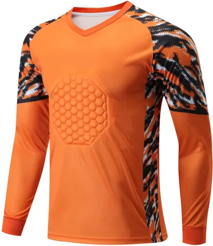 Camiseta de portero de fútbol para niños, camiseta acolchada de manga larga, uniformes de entrenamiento de fútbol