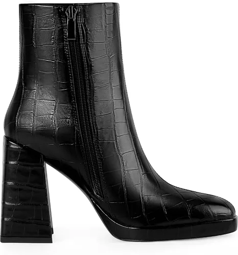 Miniatura 5 de ANN CREEK Botines de tacón grueso para mujer, con cremallera lateral, punta cuadrada, tacón alto, botas casuales