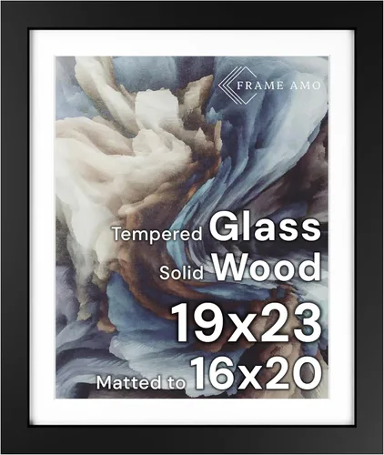 Miniatura 86 de Frame Amo Marco de póster de madera maciza de 13 x 19 pulgadas, color natural, tapete blanco para imagen de 11 x 17 pulgadas, parte frontal
