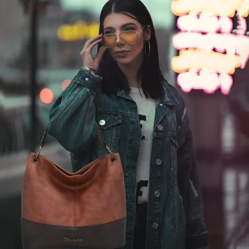 Miniatura 7 de Wrangler Hobo - Bolsas para mujer de cuero vegano con asa superior, bolsos de hombro y bolsos
