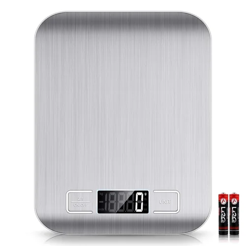Miniatura 8 de Mik-Nana Báscula de cocina digital rosa de 22.0 lbs/22 libras, peso gramos y onzas para hornear y cocinar, graduación precisa de 1 g/0.1 oz, acero