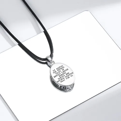 Miniatura 497 de Collar de plata de ley 925 con medalla de San Patrón, colgante de protección católica, amuleto, joyería religiosa para hombres y mujeres