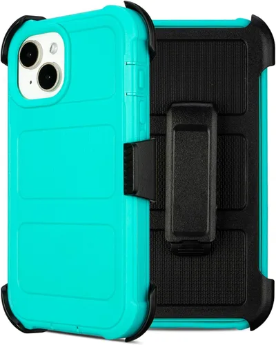 Miniatura 12 de para Funda Defender iPhone 13 con Clip, para Funda Holster iPhone 13 con Soporte, para Funda Resistente iPhone 13 de Dos Capas de Protección, Negro