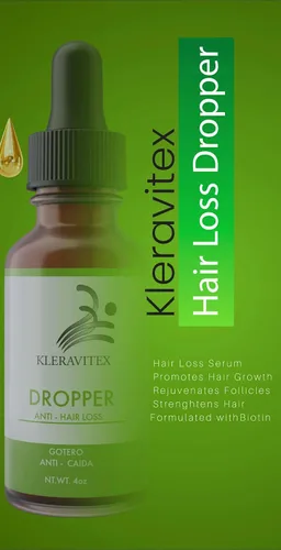 Miniatura 5 de Kleravitex Gotero anticaída – Suero natural para el crecimiento del cabello para adelgazar el cabello, calvicie y caspa – Loción nutritiva