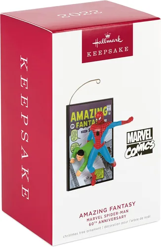 Miniatura 3 de Hallmark Keepsake Adorno de Navidad de plástico 2022, Marvel Spider-Man Amazing Fantasy 60 aniversario