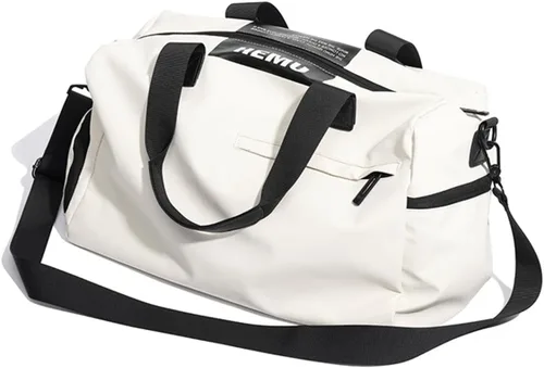 Bolsa de gimnasio de natación, bolsa de viaje deportiva, ligera, para fin de semana, para yoga, casual, mochila de moda, universidad, Blanco, Bolsa