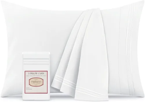 Mellanni Fundas de almohada – Fundas de almohada lujosas, extrasuaves, refrescantes – 2 fundas de almohada de la colección Iconic – Cierre de sobre
