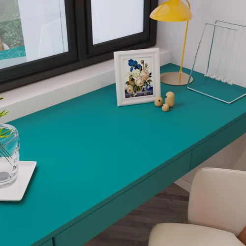Miniatura 2 de Livelynine Papel tapiz de color verde azulado para despegar y pegar, papel de contacto verde azulado para armarios, escritorio, papel tapiz