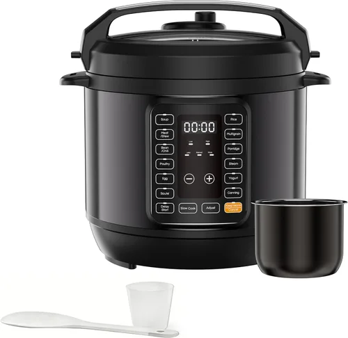 Miniatura 10 de Simple Deluxe 8QT - Olla a Presión Eléctrica Múltiple 16 en 1, Multi-Cocina Antiadherente de Acero Inoxidable para Hacer Yogur, Cocción Lenta