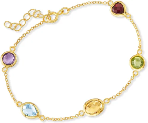 Miniatura 3 de Ross-Simons 4.20 ct. t.w. Multi-Gemstone Station Bracelet in 18kt Gold Over Sterling