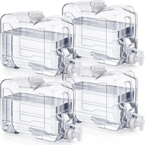 Miniatura 15 de Funnymoom 6 dispensadores de bebidas para refrigerador, refrigerador, botella dispensadora de agua reutilizable de plástico con espita para fiestas