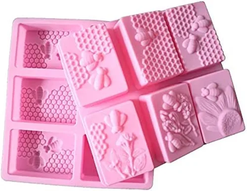 Miniatura 5 de 2 moldes rectangulares de silicona de abeja para jabón, moldes de panal para chocolate gelatina de caramelo, fabricación casera de manualidades