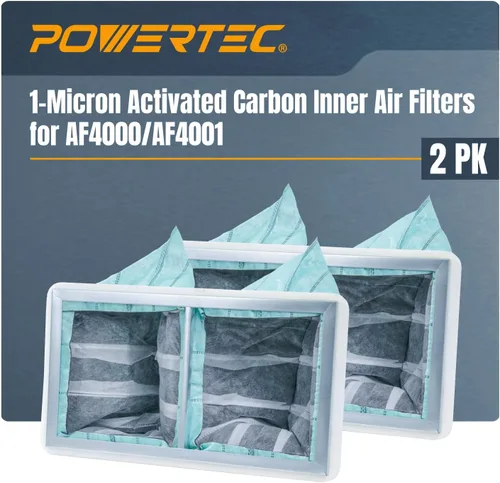 Miniatura 9 de POWERTEC Filtro de Aire Exterior de 5 Micrones para WEN 3410, POWERTEC AF4000/AF4001, Sistema de Filtración de Aire Shop Fox W1830, Repuesto