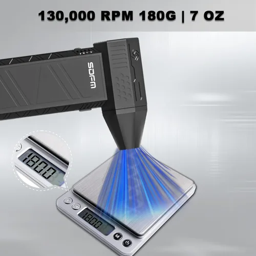 Miniatura 6 de Limpiador de Aire Eléctrico SDFM - Plumero de Aire Comprimido de 130000RPM, Soplador de Chorro Seco Ajustable de 3 Engranajes, Lata Reutilizable