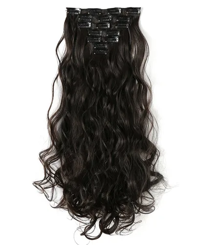 Miniatura 15 de OneDor® Extensiones de cabello sintético rizado de 20 pulgadas, 7 unidades, 4.53 oz (#99J rojo vino)