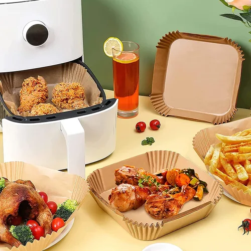Miniatura 7 de Mini forros para freidora de aire CHEFMAN de 2 cuartos de galón, forros de papel desechables para freidora de aire pequeña cuadrada de 5.5 pulgadas