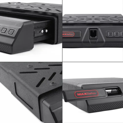 Miniatura 5 de MAXSafes Caja fuerte deslizante para pistola con bloqueo biométrico de vena de dedo, acceso rápido, caja fuerte para debajo del escritorio, caja