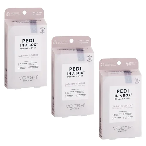 Miniatura 7 de VOESH Pedi in a Box - Potenciador de energía de eucalipto de 4 pasos, paquete de 3, juego de pedicura, pedicura en casa, pedicura de spa, remojo