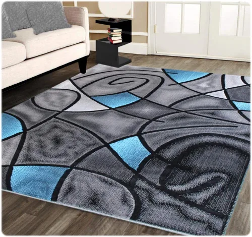 Miniatura 20 de Masada Rugs, Alfombra moderna y contemporánea, color morado, gris y negro (2 pies x 3 pies)