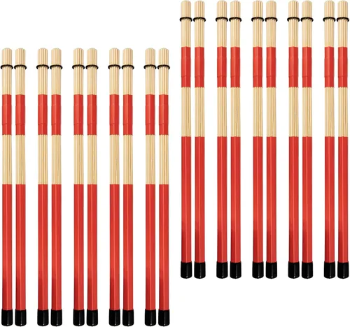 Miniatura 11 de 1 par de baquetas de bambú Punk para música jazz y folk en color rojo