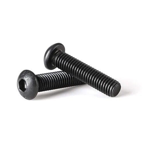 Miniatura 7 de Tornillos de cabeza de botón M5-0.031 x 0.315 in Tornillos de acero de aleación de grado 10.9 métricos, acabado de óxido negro, totalmente roscado