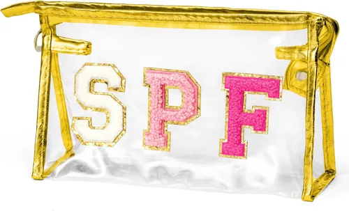 Miniatura 15 de Preppy Patch - Bolsa de cosméticos transparente para verano, bolsa de aseo universitaria, bolsa de maquillaje, bolsa de viaje, playa, para mujeres