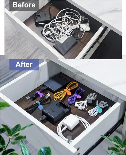 Miniatura 5 de 6 PCS Bridas Magnéticas de Silicona para Cables, Clips para Cables Organizador de Cordones [1S] Gestión de Cables de Cordones, Organizador Magnético
