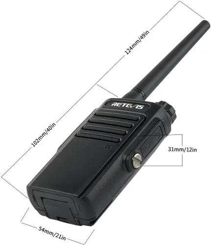 Miniatura 16 de Retevis RT47 IP67 - Radio de 2 vías impermeable IP67, radio bidireccional resistente con micrófono, totalmente a prueba de polvo, resistente al Negro