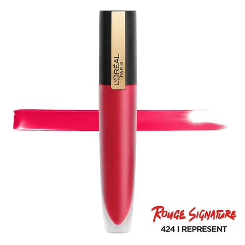Miniatura 2 de L'Oréal Paris Makeup Rouge Signature - Pinta labios de larga duración acabado mate, ultraligero, ultracómodo, color de pigmento alto, aplicador