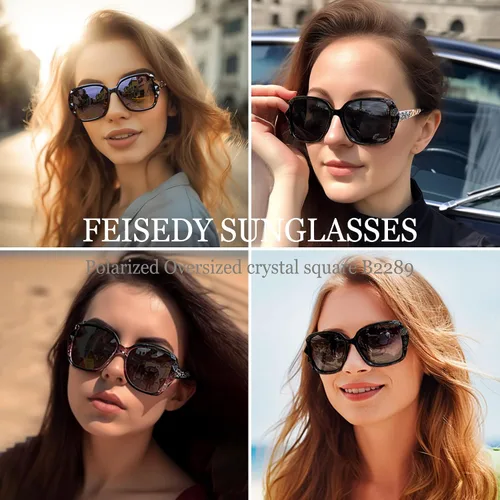 Miniatura 36 de FEISEDY - gafas de sol polarizadas para mujer, marco compuesto brillante B2289