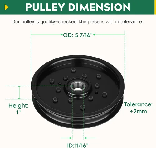 Miniatura 4 de Polea tensora plana para John Deere AM106627 AM121602 AUC16698 se adapta a 335 345 325 LX88 LX78 G100 y algunos sables con cubierta de 48 pulgadas