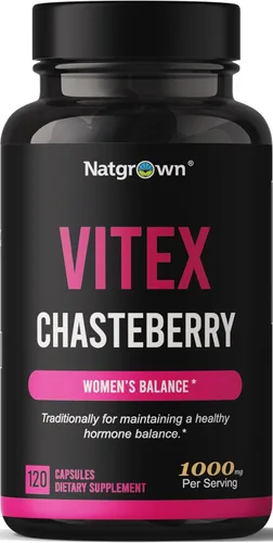 Miniatura 8 de Natgrown Vitex Chasteberry Suplemento para mujeres 1,000 mg - Agnus Castus Castus Castus Cápsulas de extracto de fruta de bayas Vitex - 60