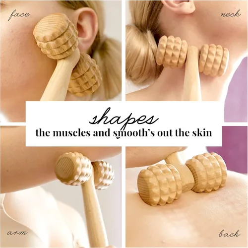 Miniatura 5 de tuuli Accesorios - Rodillo de masaje en forma de T, rodillo corporal y facial, masajeador facial multifuncional, ayuda a aliviar la tensión muscular