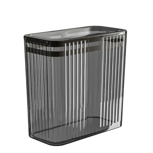Bote de basura transparente, cubos de basura de baño con tapas, bote de basura de 3.5 galones para dormitorio, oficina, cesta de basura delgada de