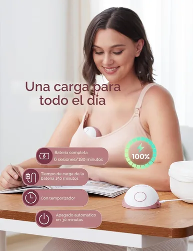 Miniatura 2 de Momcozy Extractor de leche manos libres estilo móvil M6, extractor de leche eléctrico portátil para lactancia materna, ritmo ideal, más leche