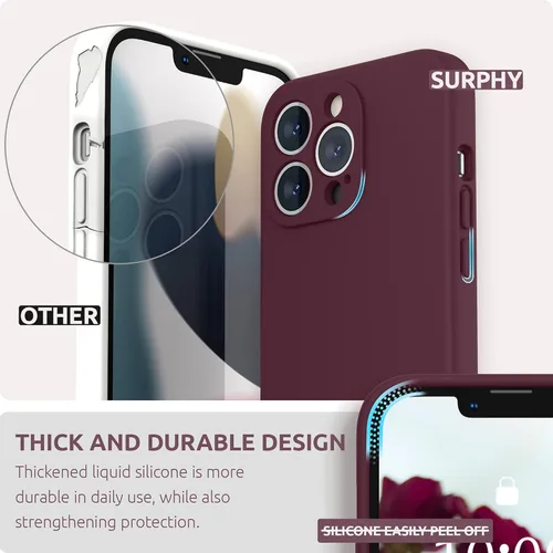 Miniatura 3 de SURPHY Funda para iPhone 13 Pro con protector de pantalla, Fundas de silicona líquida para iPhone 13 Pro