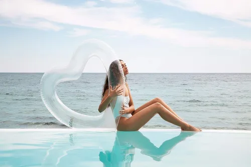 Miniatura 7 de LOTELI - Flotadores de piscina con forma de corazón originales para adultos, más gruesos y fuertes, flotadores inflables grandes para fiestas