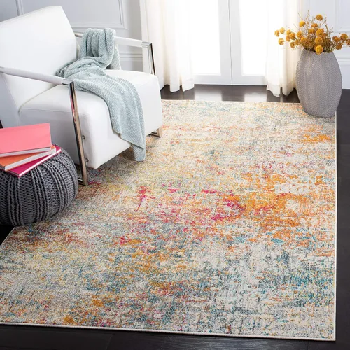 Miniatura 37 de SAFAVIEH Colección Madison - Alfombra de acento 2'2" x 4', negro y dorado, diseño abstracto moderno, no desprende pelusa y fácil cuidado, ideal