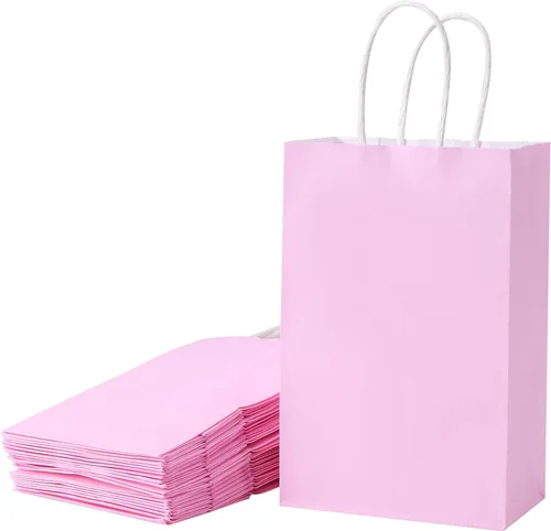Miniatura 15 de SUNCOLOR Paquete de 24 bolsas de regalo amarillas con asas – Bolsas de 8" para regalos de fiesta, cumpleaños, Pascua y ocasiones especiales Amarillo