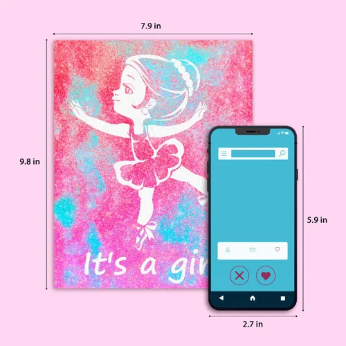 Miniatura 4 de FETTIPOP Lienzo de arte mágico, exponiendo arte de arena (revelación de género - It's a Girl - Glitter) - Anuncio sorpresa de embarazo de baby
