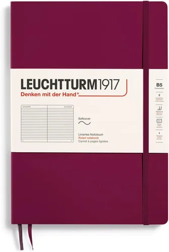 Miniatura 37 de LEUCHTTURM1917 - Cuaderno mediano A5 de tapa blanda, 123 páginas numeradas para escribir y llevar un diario (color negro, cuadriculado)