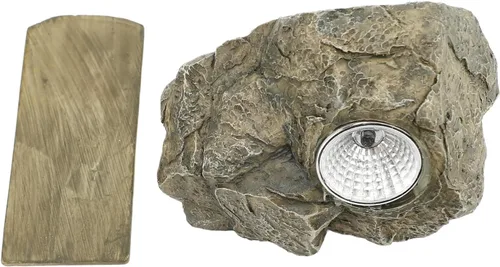 Miniatura 5 de Ocultador de llaves de roca falsa, oculta una llave fuera de la caja de llaves de roca falsa de resina de imitación de piedra de repuesto con luz