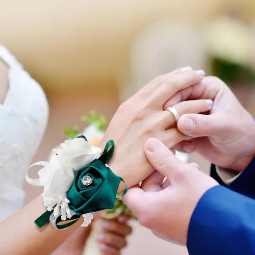 Miniatura 7 de Zeyune 18 ramilletes de muñeca para baile de graduación, boda, ramillete de rosa artificial, flor de mano para madre de novia y novio, novia, dama