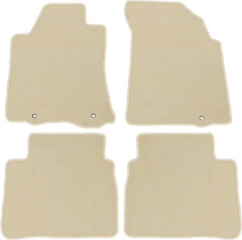 IKON MOTORSPORTS, Alfombrillas Compatibles con Nissan Altima Sedan 4 Puertas 2013-2018, Revestimiento de Piso de Nylon Beige de Fábrica para Frente