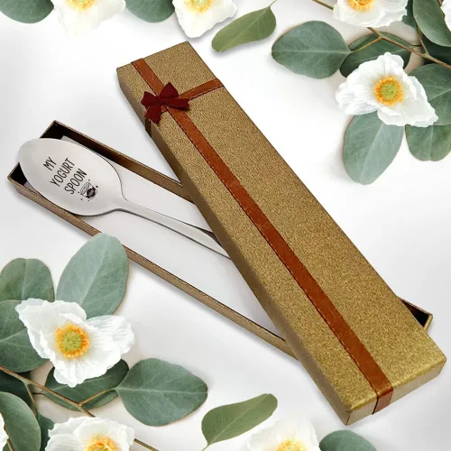 Miniatura 4 de My Yogurt Spoon - Cuchara grabada de acero inoxidable para mujeres, hombres, mamá, papá, abuela, abuelo, hermana, amigos