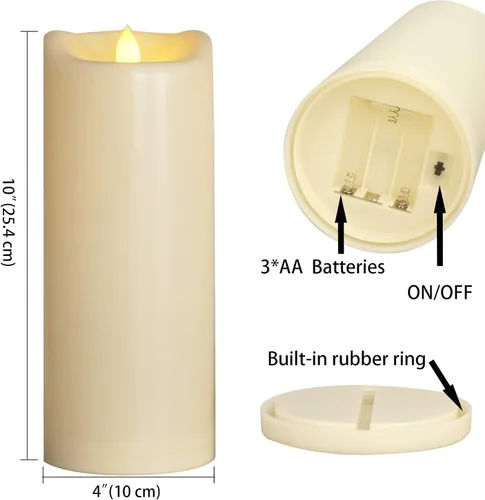 Miniatura 8 de Vela LED sin llama, funciona con pilas, luz parpadeante impermeable al aire libre con control remoto y temporizador para decoración del hogar