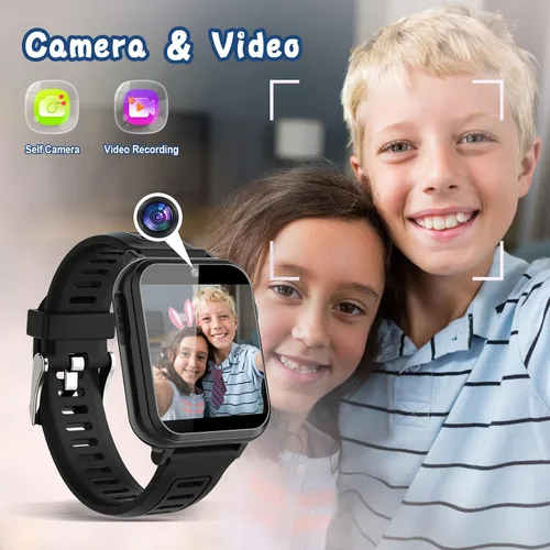Miniatura 3 de Sedzofan Reloj inteligente para niños con 24 juegos de rompecabezas, pantalla táctil HD, cámara, reproductor de música, podómetro, despertador
