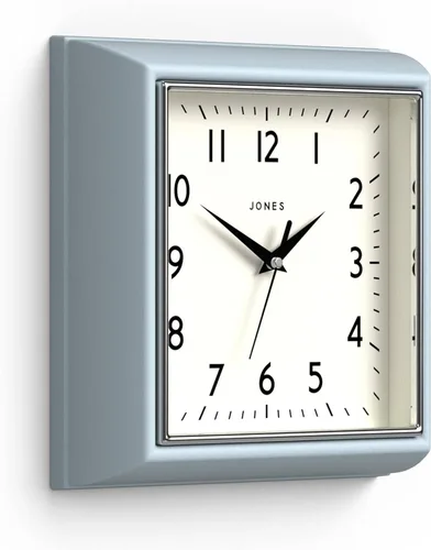 Miniatura 10 de JONES CLOCKS® Reloj de pared mostaza Reloj retro cuadrado 10 pulgadas Negro Números fáciles de leer Perfecto para cocina u oficina