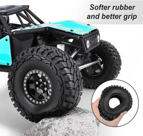 Miniatura 5 de Hobbypark Neumáticos RC 1.9 RC de 4.4 pulgadas de alto, goma suave, buen agarre para escala 1/10 TRX4 Axial SCX10 Redcat Gen 8 RC4WD Rocks Mud Dirt